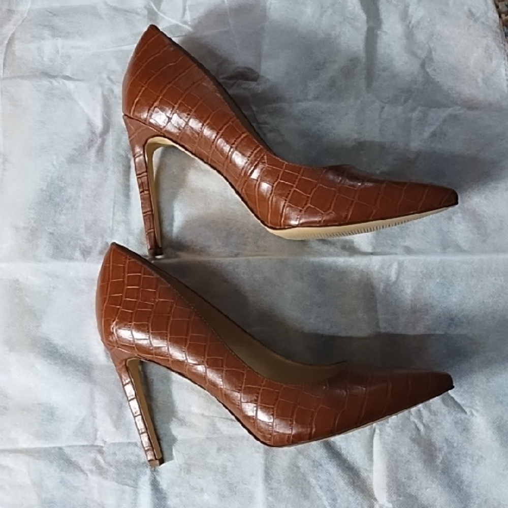 Nine West Brown Leather Stiletto Heels